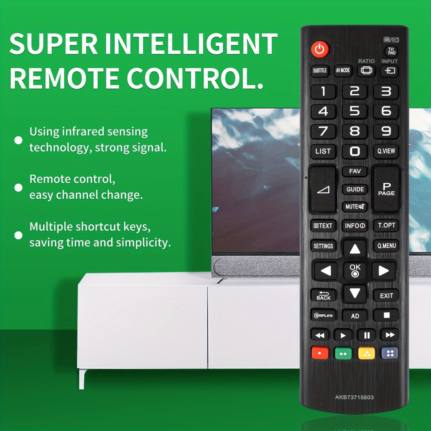 Control remoto para televisores inteligentes LG con botones de silicona respuesta rápida plástico duradero