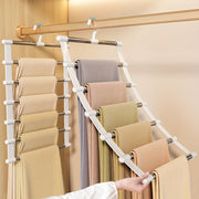 Multi-Tier Aluminum Pants Hangers Space-Saving Closet Organizer Non-Slip