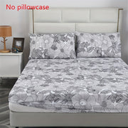 3-Piece Polyester Fitted Sheet Set with Flower Pattern for Home and Hotel Use