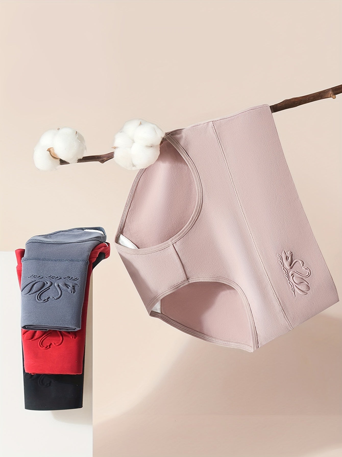 Women's High Waist Seamless Briefs 4-Pack Breathable Cotton Elastane Underwear