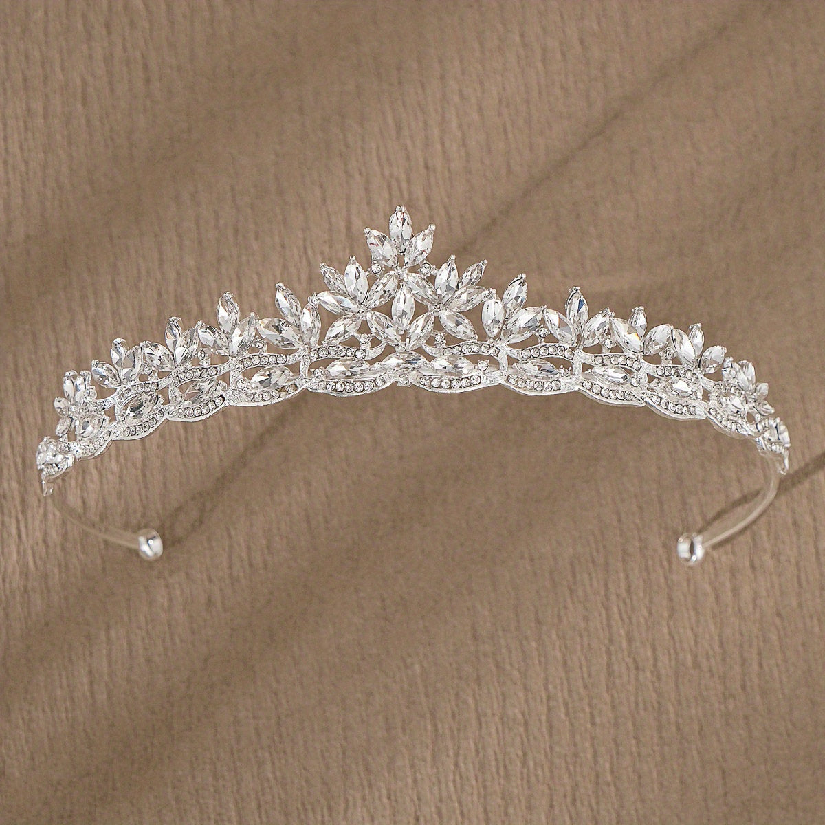 Corona de tiara nupcial con cristales de marquise para boda y ocasión especial