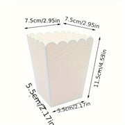 Disposable Black and White Paper Popcorn Boxes for Parties and Events 24pcs