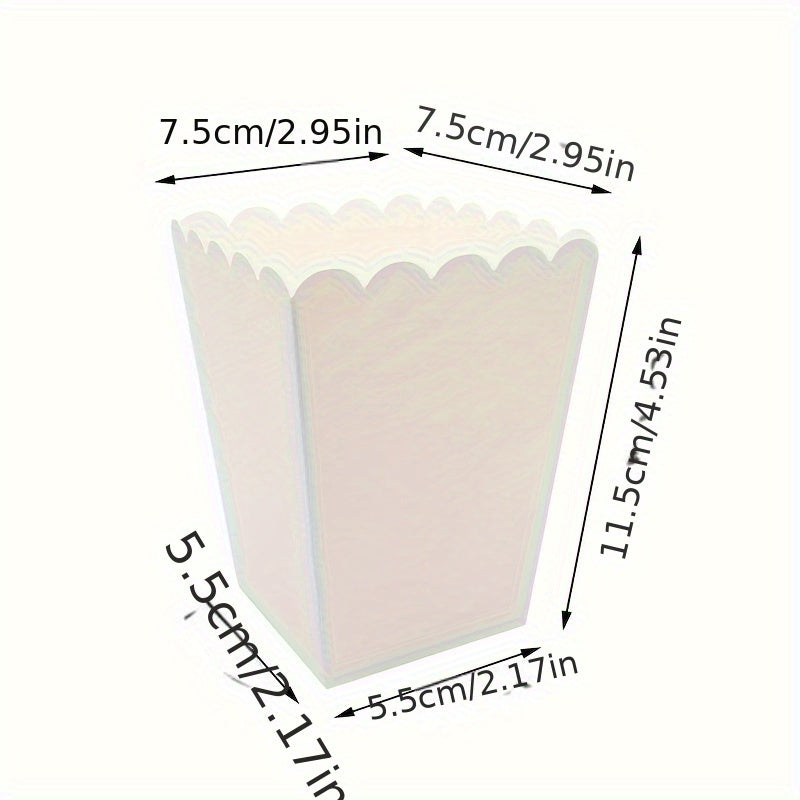 Disposable Black and White Paper Popcorn Boxes for Parties and Events 24pcs