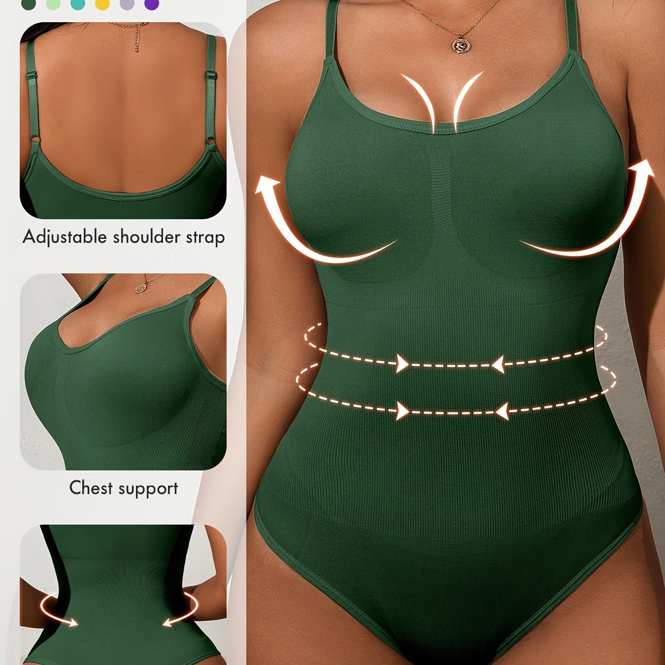 Body moldeador femenino con soporte alto, control de abdomen, levantamiento de glúteos, punto acanalado, nylon ligero con elastano