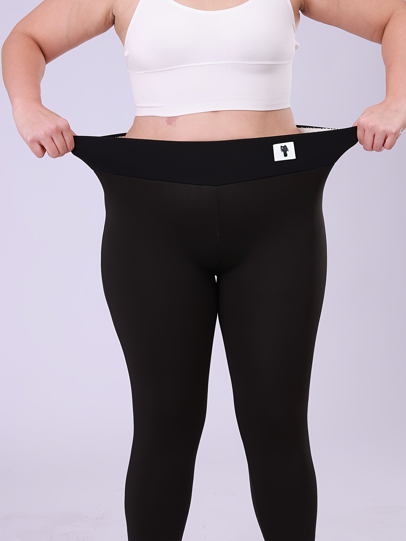 Plus Size Women’s Cat Print Leggings Thick High Waist Stretchy Winter Bottoms