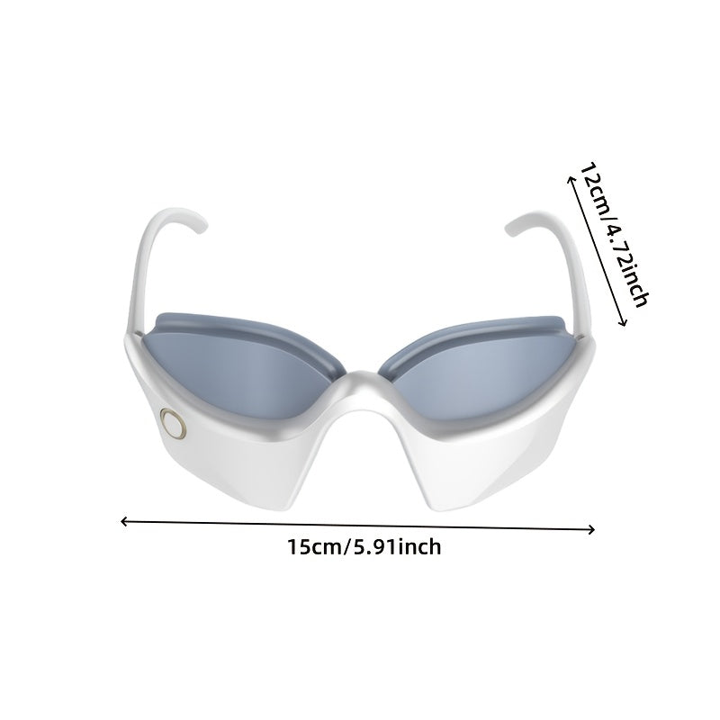 Heated Vibrating Eye Massager Mask USB Rechargeable Ergonomic Design Adjustable Fit