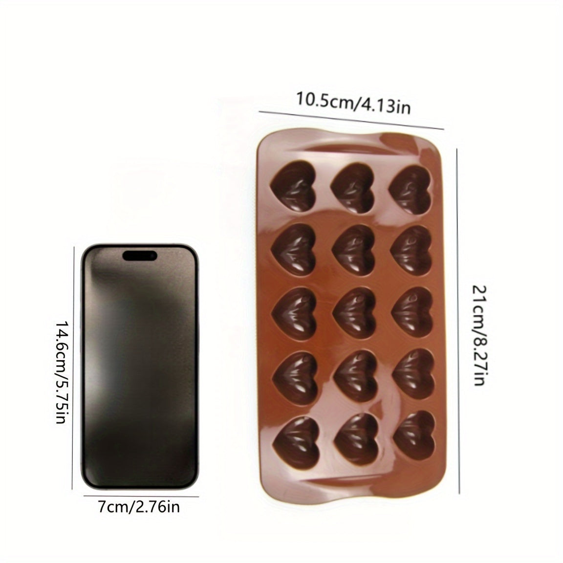 Shokolad, tortlar, muz kubiklari va pechenelar uchun DIY yurak shaklidagi silikon qolip. Elektrsiz oshxona asbobi.