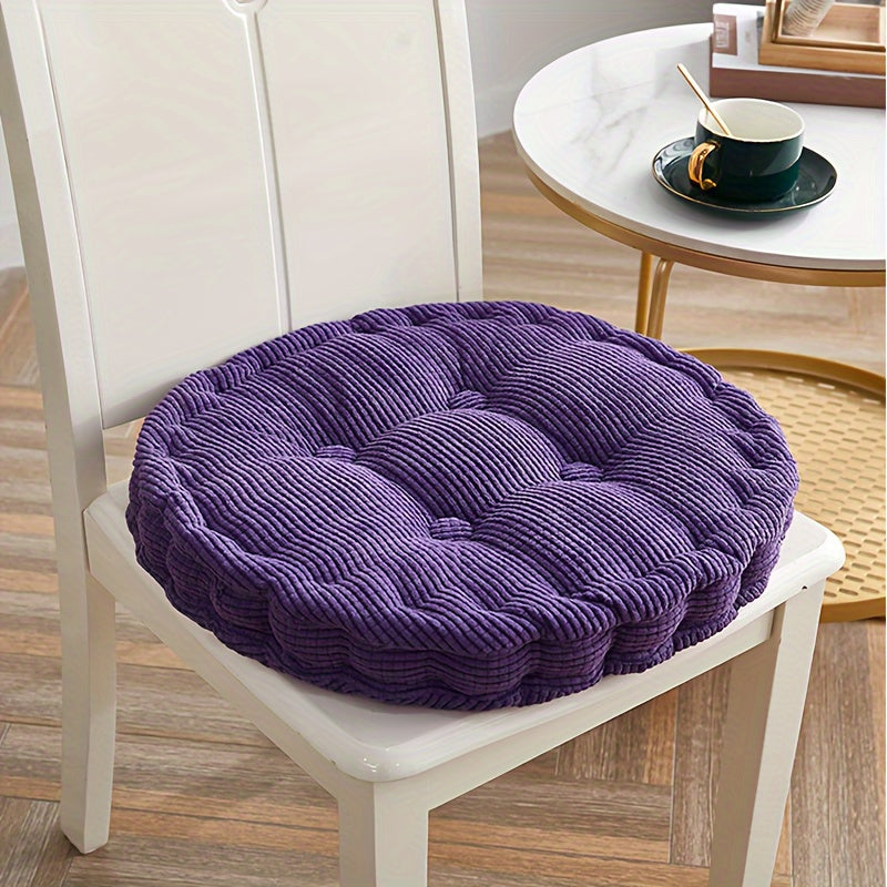 Round Dandelion Corduroy Seat Cushion for Office Bedroom Dining Chair Thick and Soft
