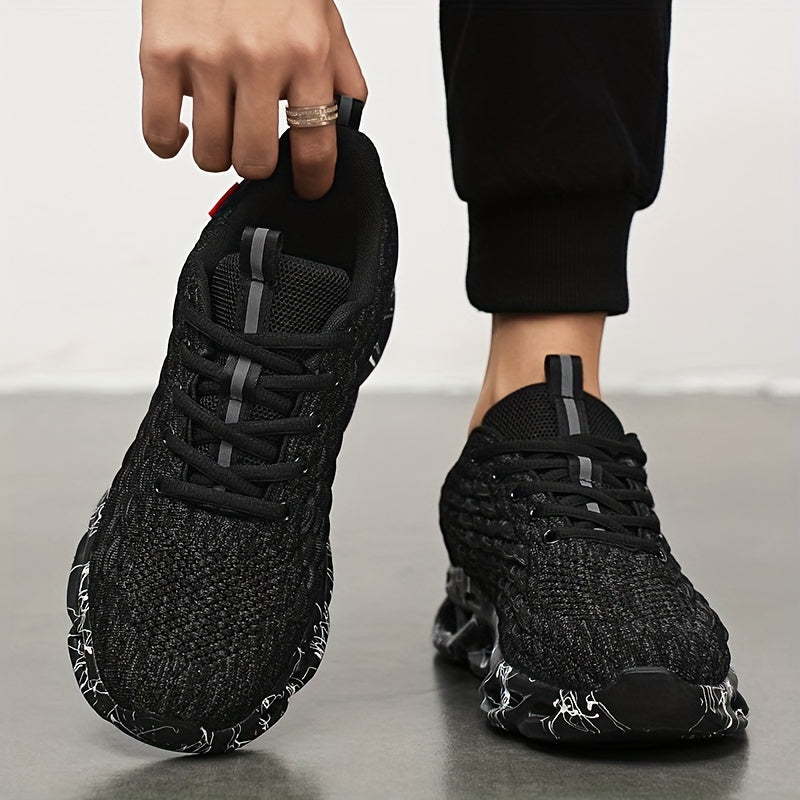 Men's Casual Sports Shoes Low Top Fabric Upper Rubber Sole Round Toe Lace-Up All-Season