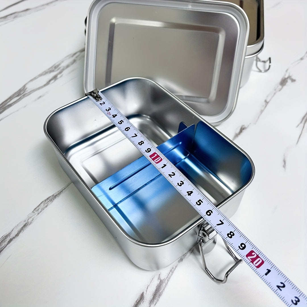 Герметичный ланч-бокс из нержавеющей стали — цельный, прочный и портативный, с герметичным отделением, идеально подходит для студентов и обедов на открытом воздухе