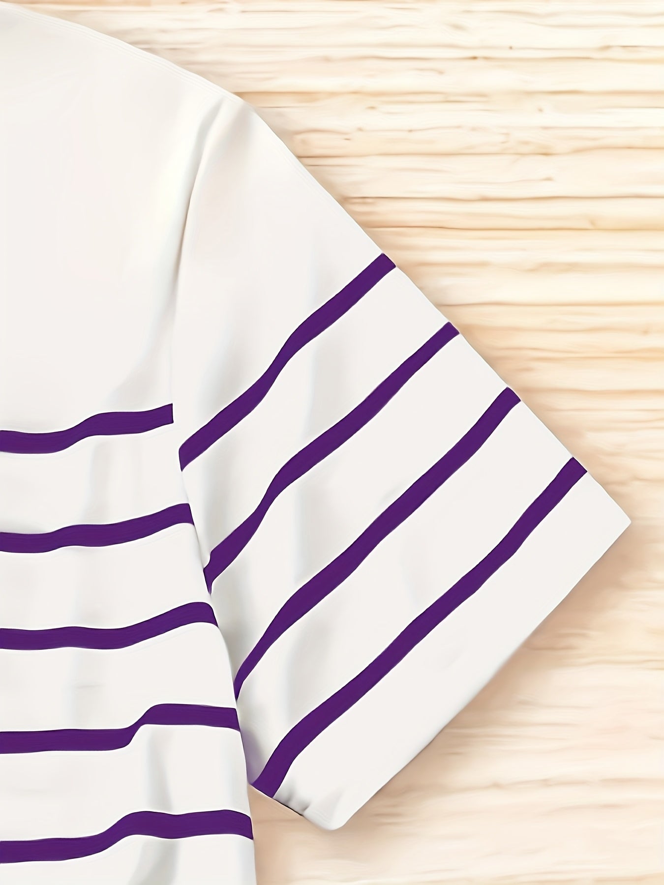 Plus Size Women's Casual Striped T-Shirt Blue White Breathable Summer Top