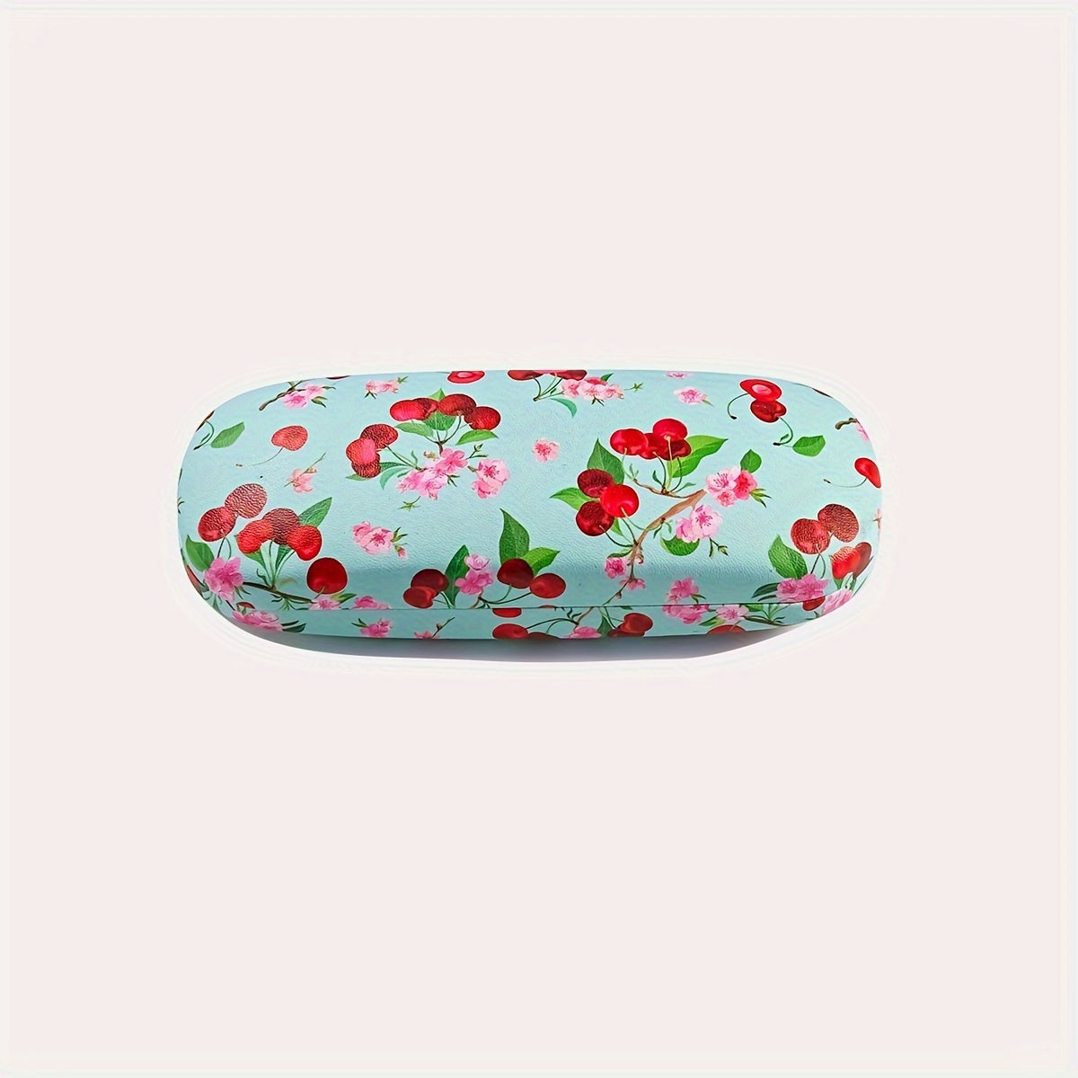 Hard Shell Portable Eyeglasses Case with Fruit Flower Design for Men and Women