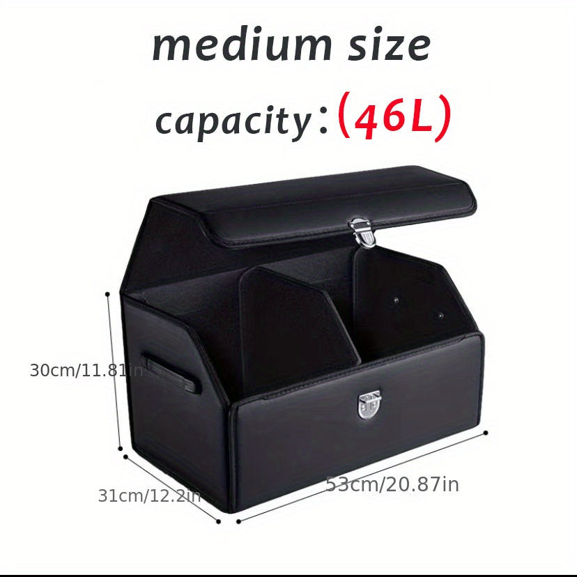 Car Trunk Storage Box Foldable PU Leather Car Organizer Interior Supplies