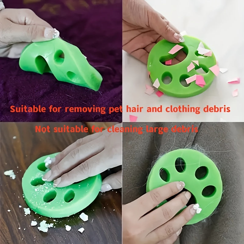 Set de 2 cepillos de silicona para eliminar pelo para mascotas y ropa, lavables, recogecerillos de polvo