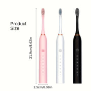 Unisex Rechargeable Electric Toothbrushes with 6 Modes and Soft Brush Heads