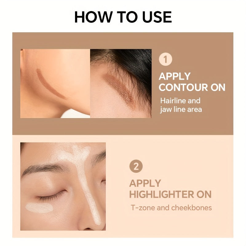 Dual-Headed Contouring Stick for Highlighting and Shading Nose and Face
