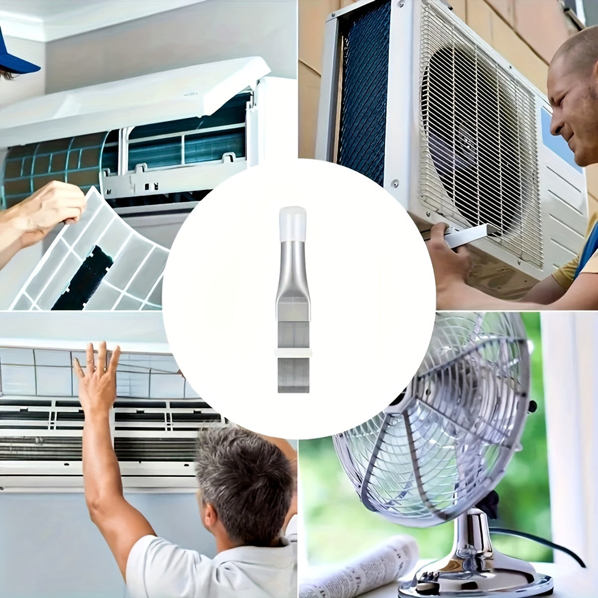 2pcs Stainless Steel AC Cleaning Brushes Hard-to-Reach Gap Dusters for Condenser Coils