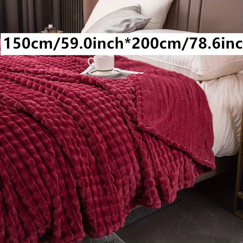 Manta de cama de piel de conejo con patrón de grano de maíz, suave y acogedora, para mascotas y hogar