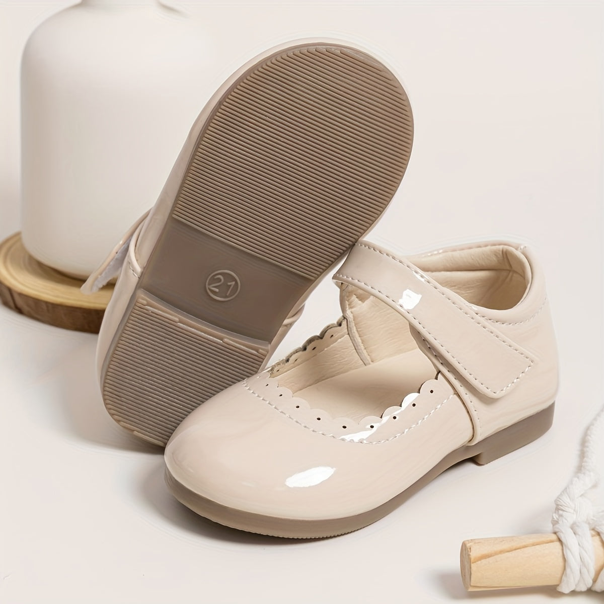 Zapatos de niña PU Mary Jane para todas las estaciones, ligeros, de color sólido, punta redonda, ideales para fiestas y bodas