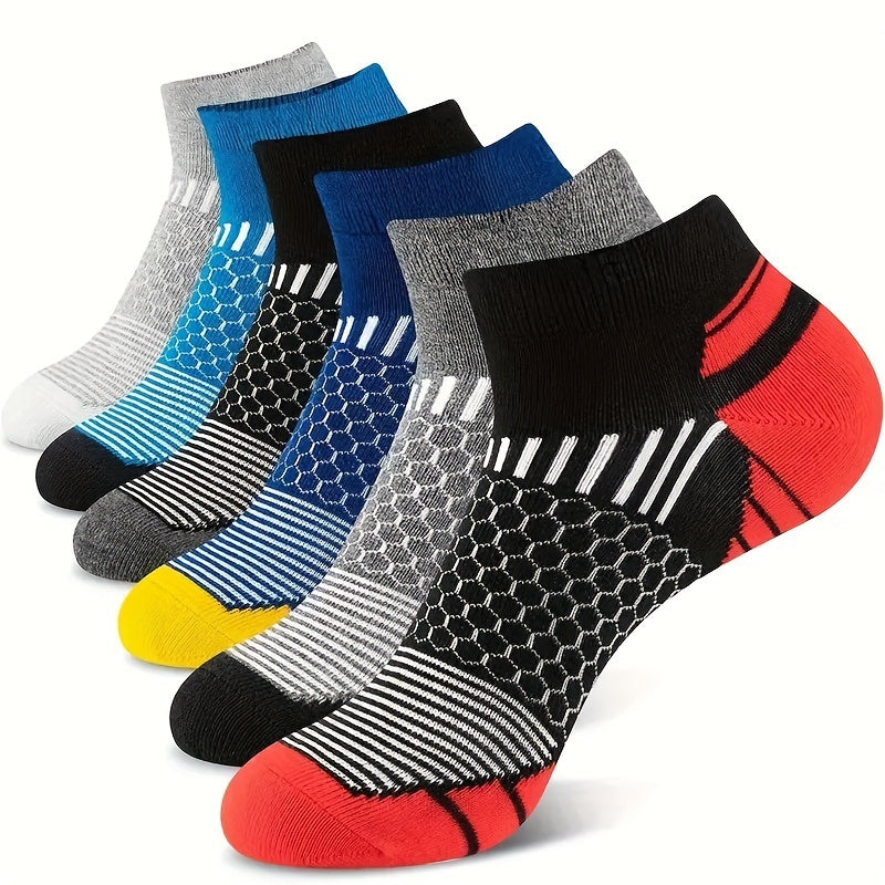 Men's Low Cut Ankle Socks 6 Pairs Breathable Sweat-Absorbing Odor-Resistant All Seasons