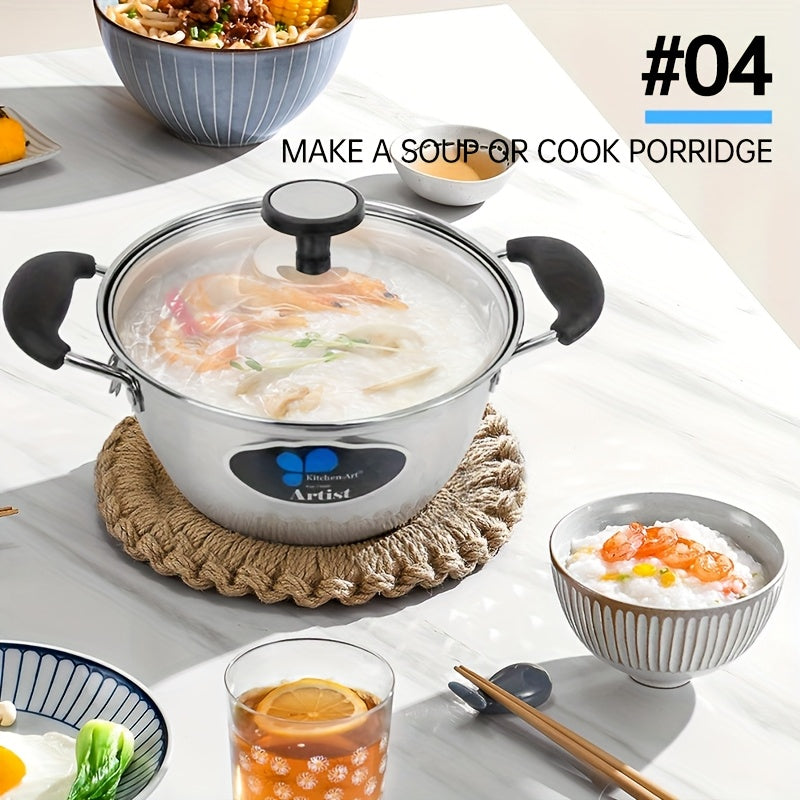 Stainless Steel Cookware Set 3 Pieces Induction Gas Stove Compatible Kitchen