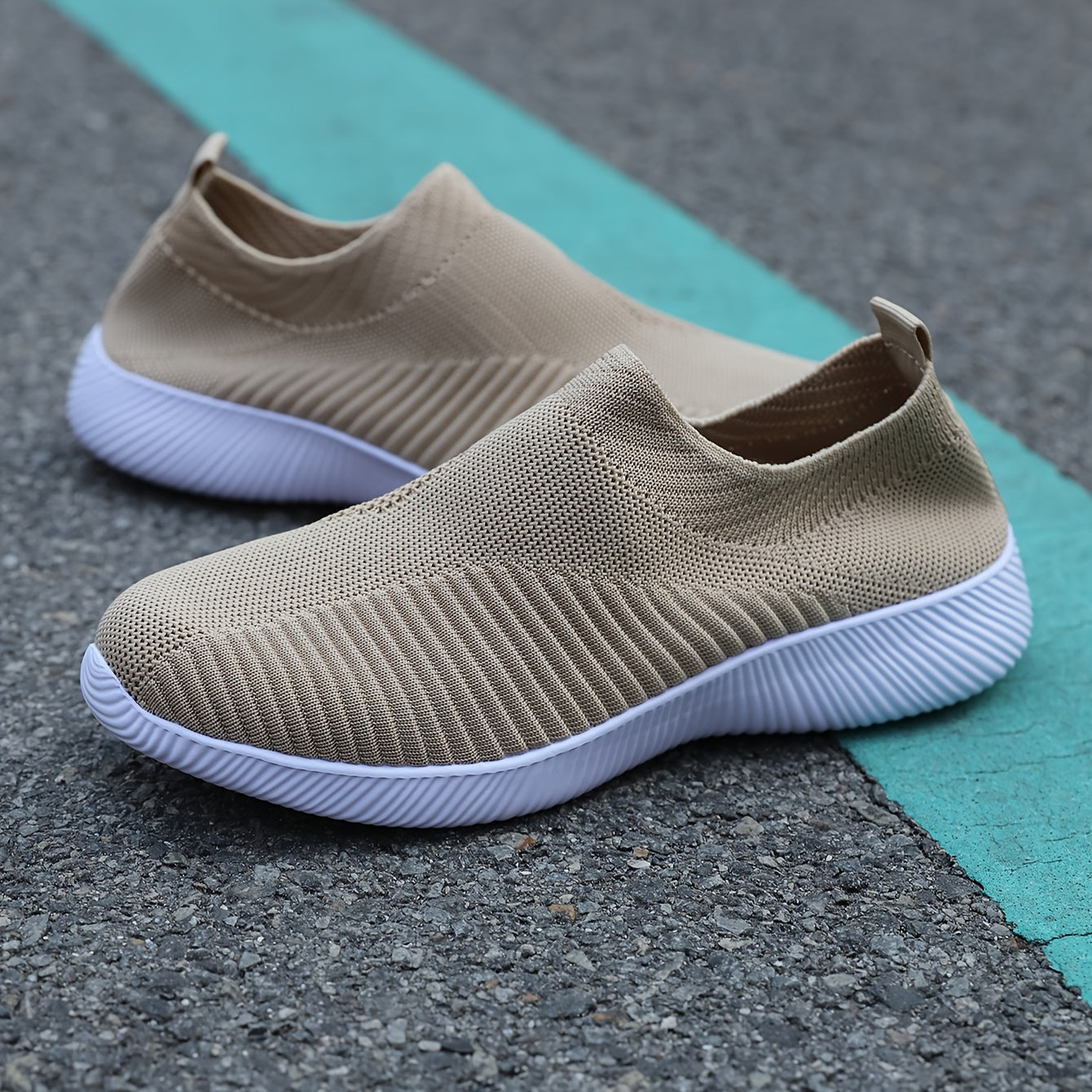 Women's Breathable Woven Sneakers, Lightweight, Plus Size Running Shoes