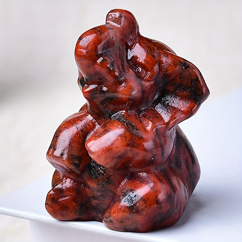 Quartz Crystal Elephant Figurine Decorative Desk Ornament Gift for Elephant Lovers