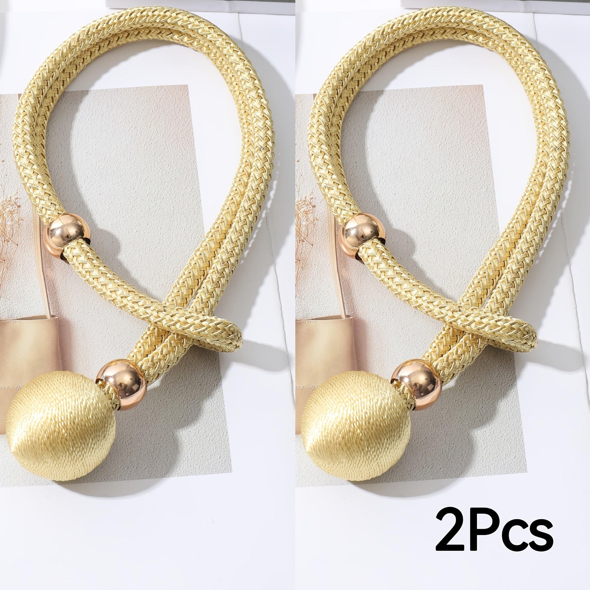 French Style Polyester Curtain Tiebacks, Adjustable, Easy to Install, for Bedrooms and Living Rooms