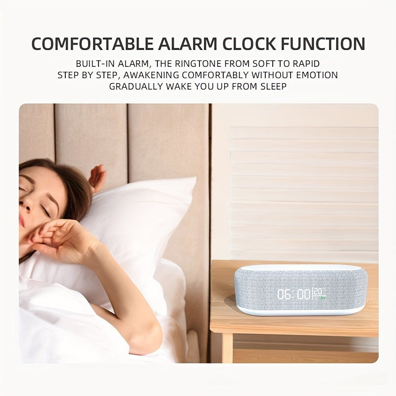 Wireless Charging Station with Alarm Lamp Night Light Clock Thermometer for iPhone and Android