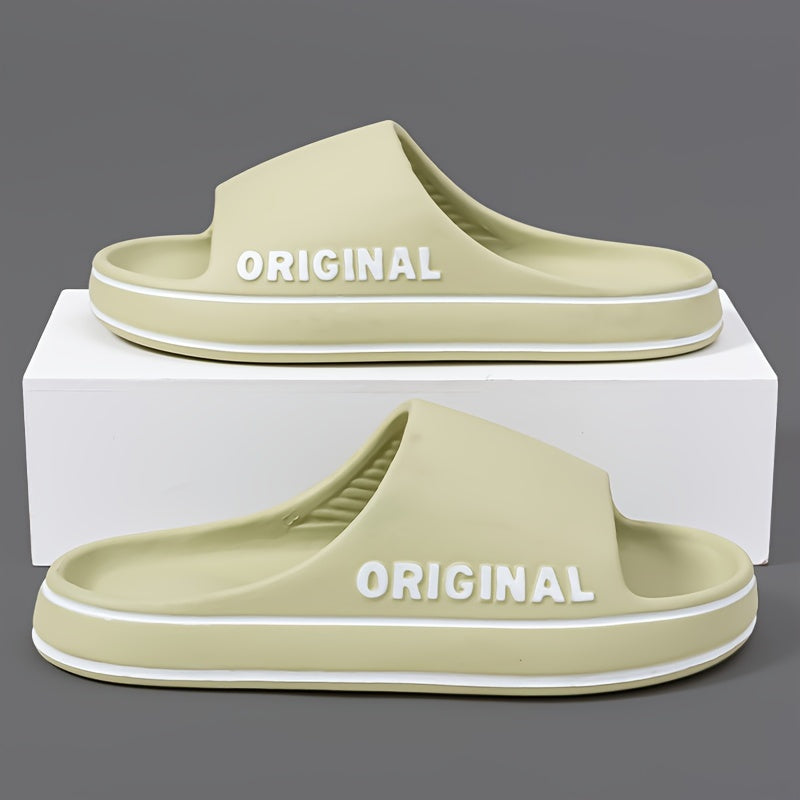 Women's EVA Slides Summer Non-Slip Open Toe Indoor Outdoor Beige Green