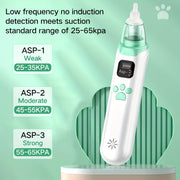 Electric Nasal Cleaner with Adjustable Modes Silicone Nose Sucker Tweezers Straw Brush Green