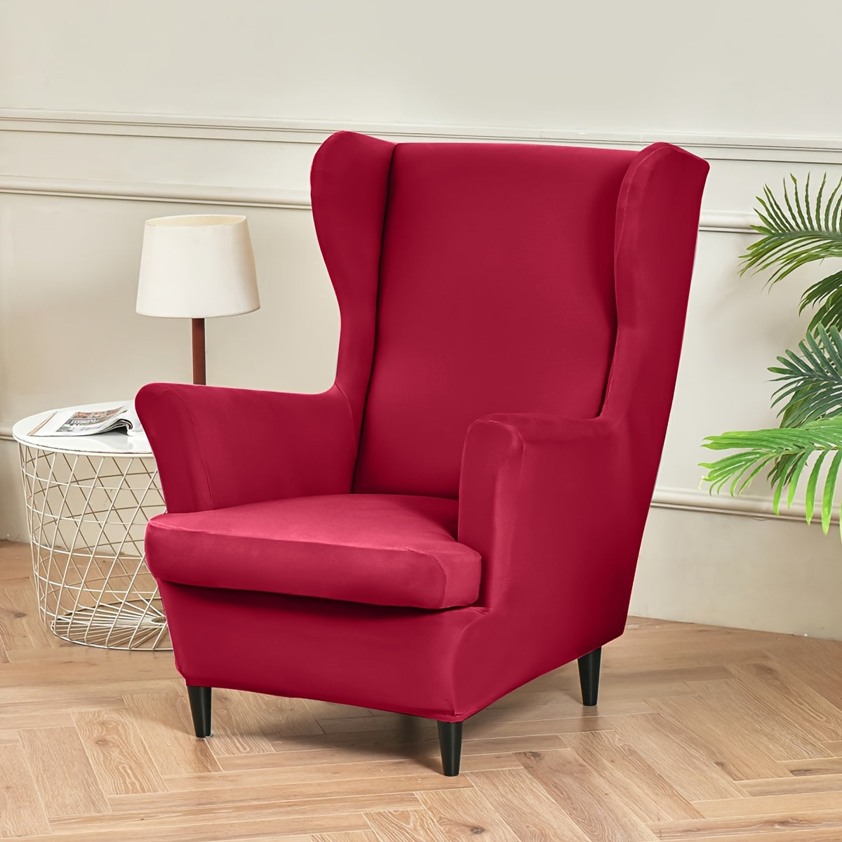 Yumshoq rangli qanot shaklidagi divan qopqog'i uchun yashash xonasi va yotoq xonasi