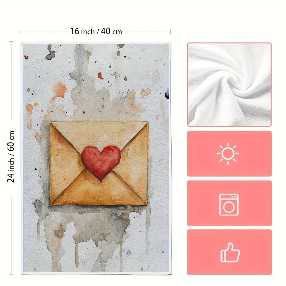 Valentine's Day Kitchen Towels Set 2 Pack Ultra Soft Absorbent Dish Towels