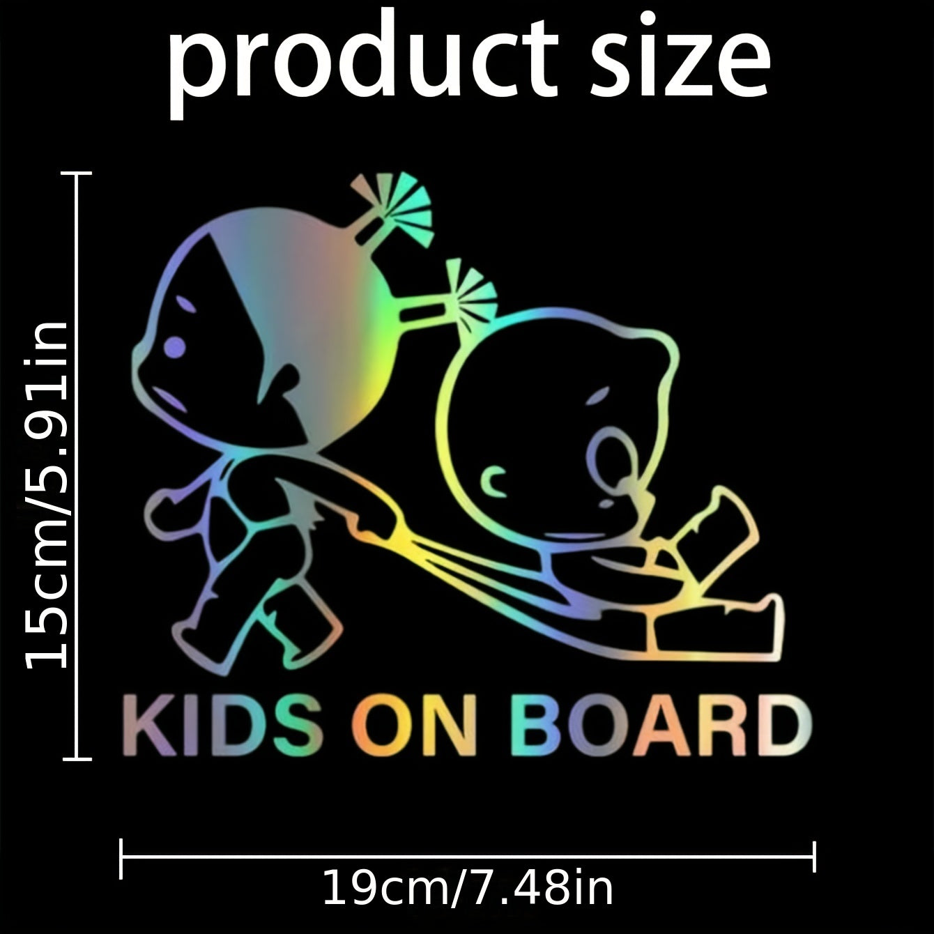 Kids On Board Car Sticker Colorful Laser Warning Child Outside Decal