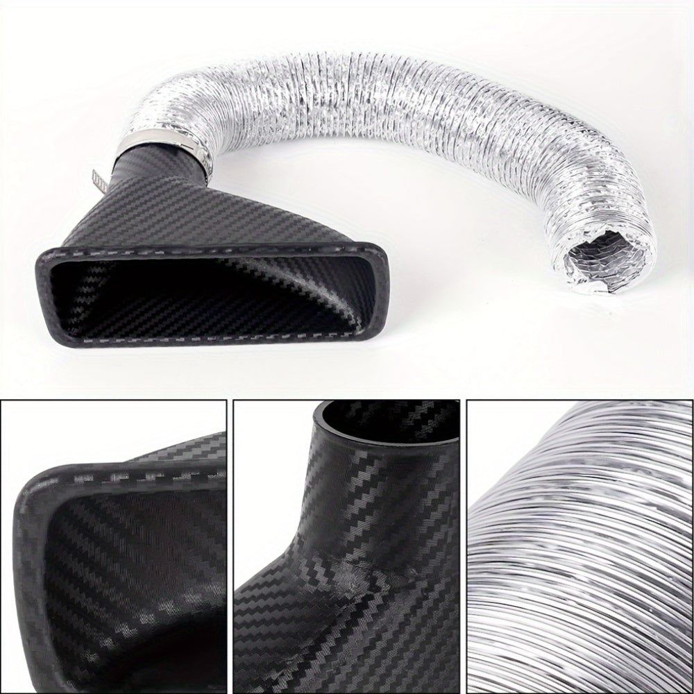 Трубка впуска автомобиля с узором из углеродного волокна, круглая, квадратная, ABS, теплоотвод