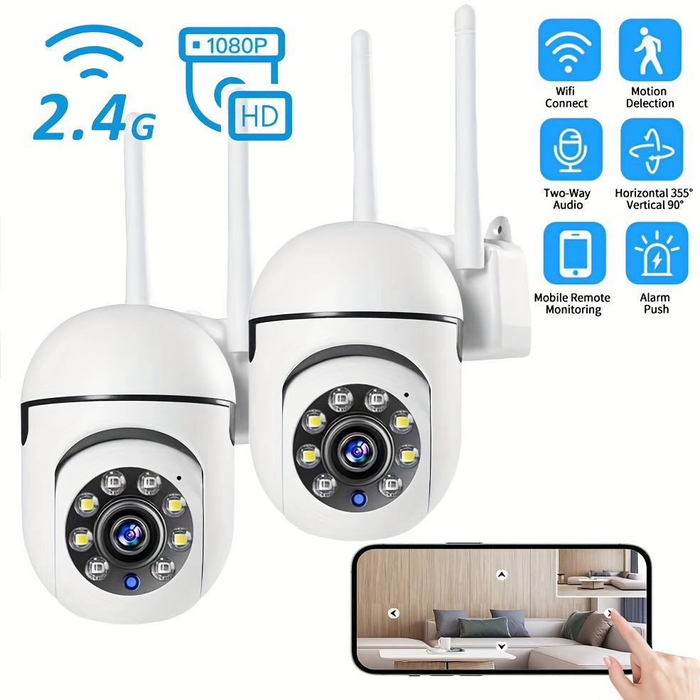 2MP HD WiFi Security Camera with Full-Color Night Vision Two-Way Audio Motion Detection Smartphone Compatible