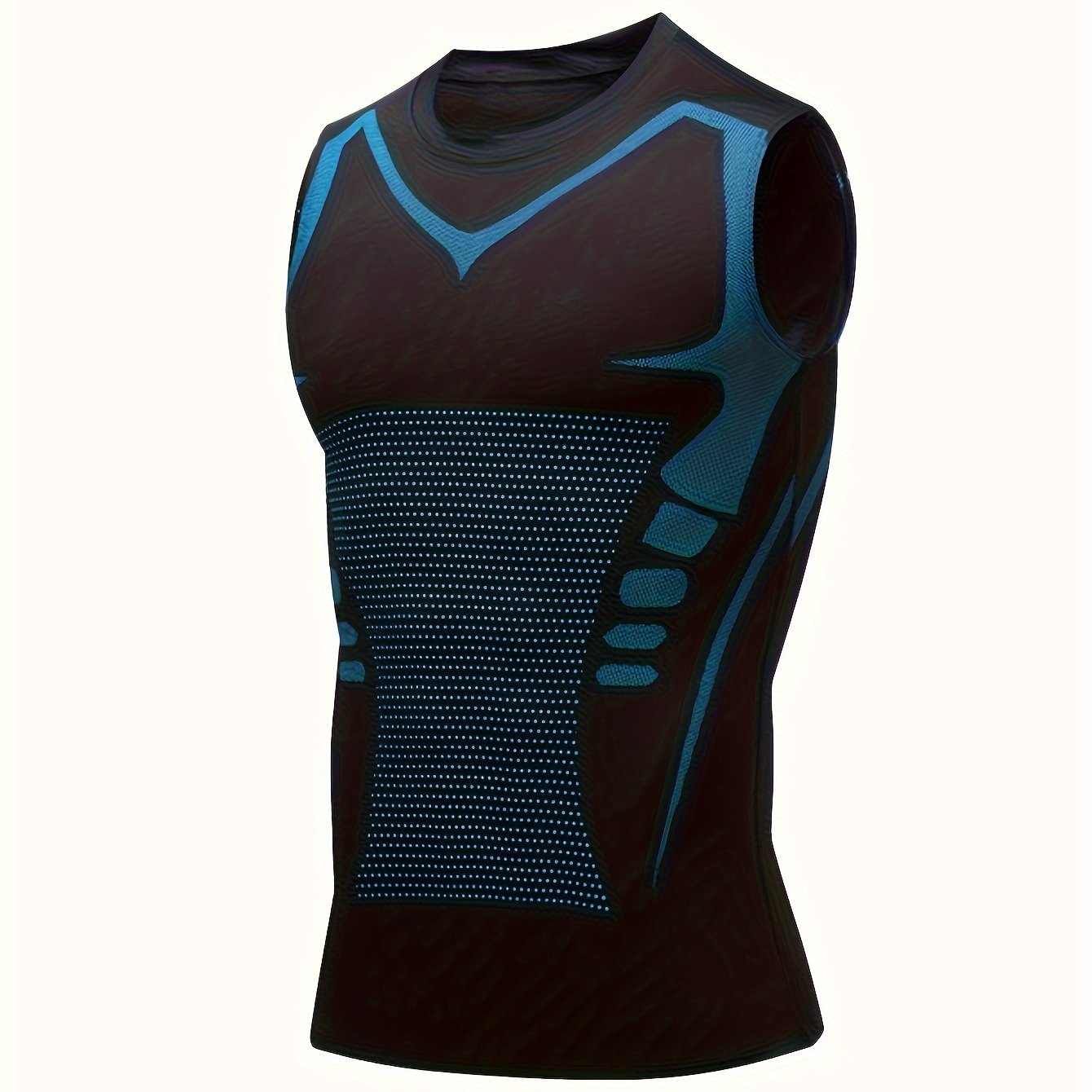 Men's Athletic Tank Top Quick-Dry Geometric Pattern Sleeveless Polyester Spandex Fitness