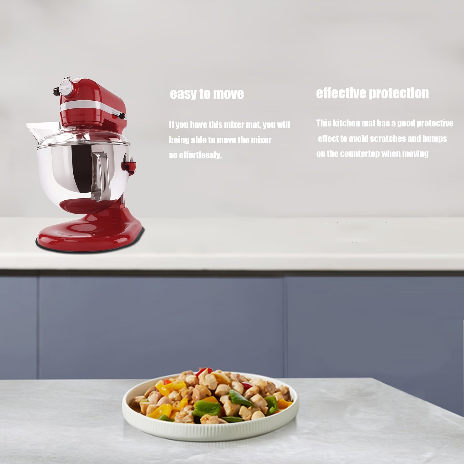 Alfombrilla deslizante para batidora de pie, deslizante antideslizante para electrodomésticos, compatible con 5-8 Qt