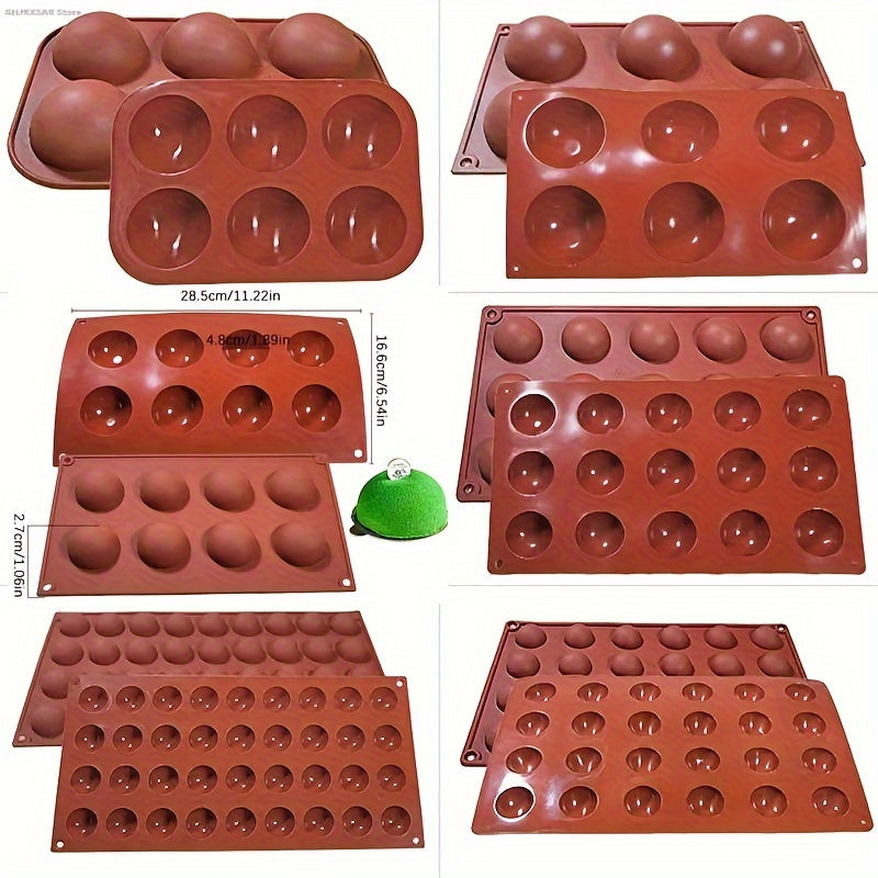 3D Silicone Hemisphere Chocolate Mold for Candy Pudding Baking Tools