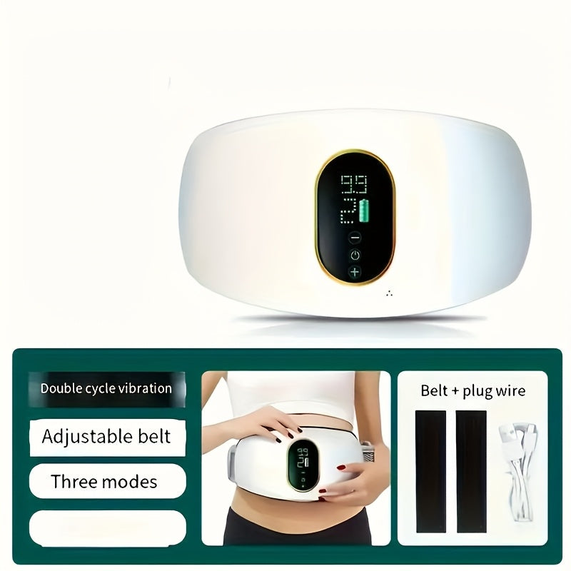 Women’s USB Rechargeable Heating Waist and Abdomen Massager with Vibration and Digital Display