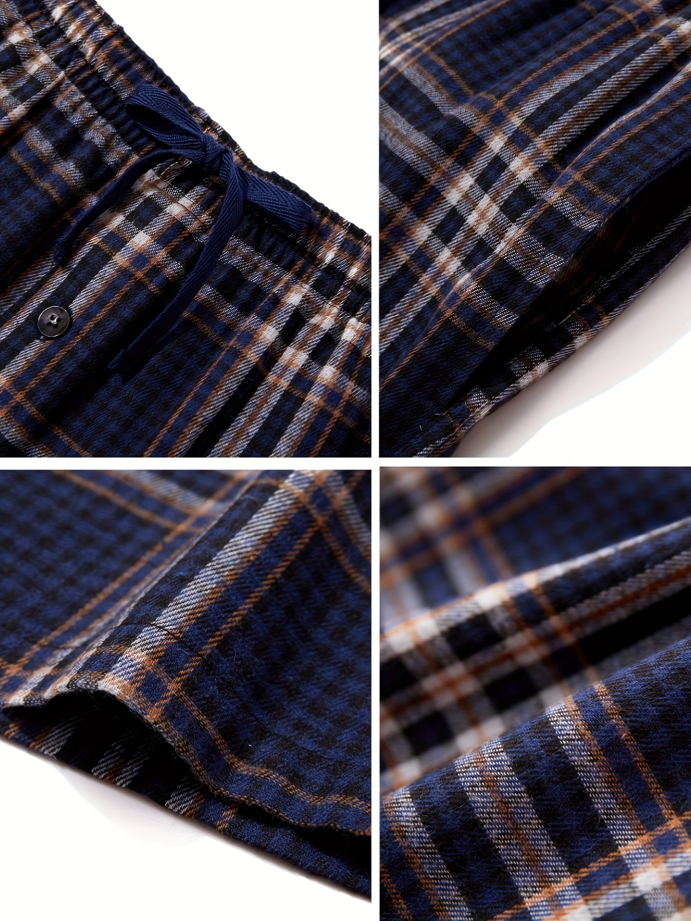 3 Katta O'g'il Bolalar Flanel Plaid Uxlash Shimlari, Cho'ntaklar bilan, Qopqoq, Tortish, KATTA O'lcham