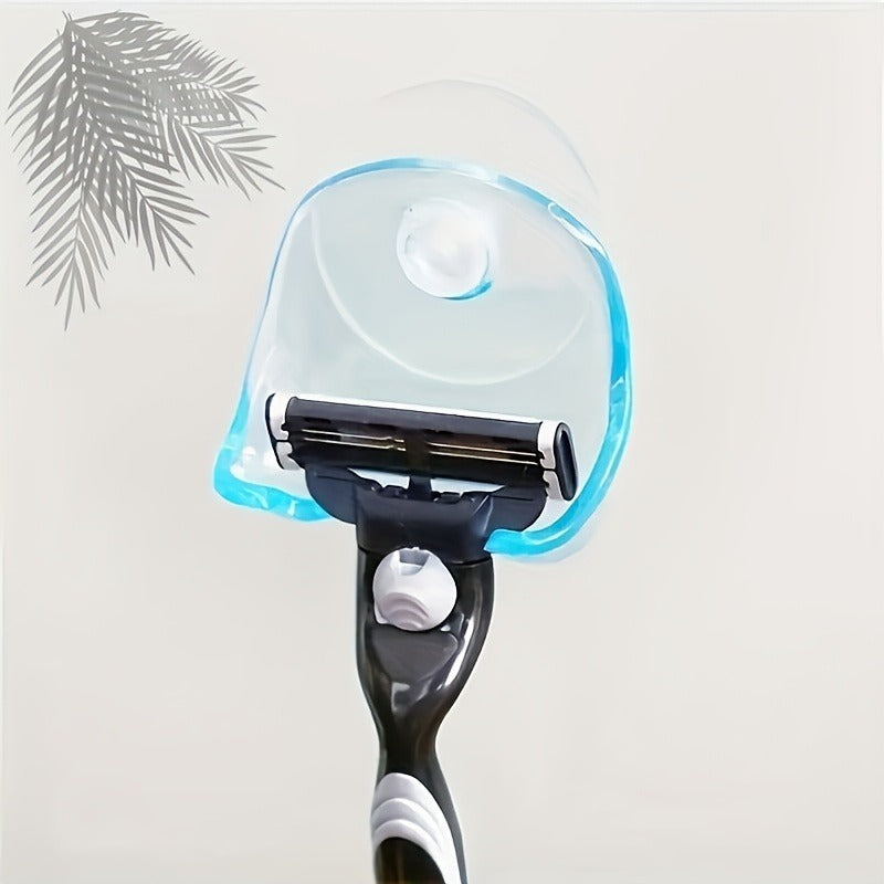 Soporte de cuchilla con ventosa de plástico para almacenamiento en la ducha de pared organizador de baño