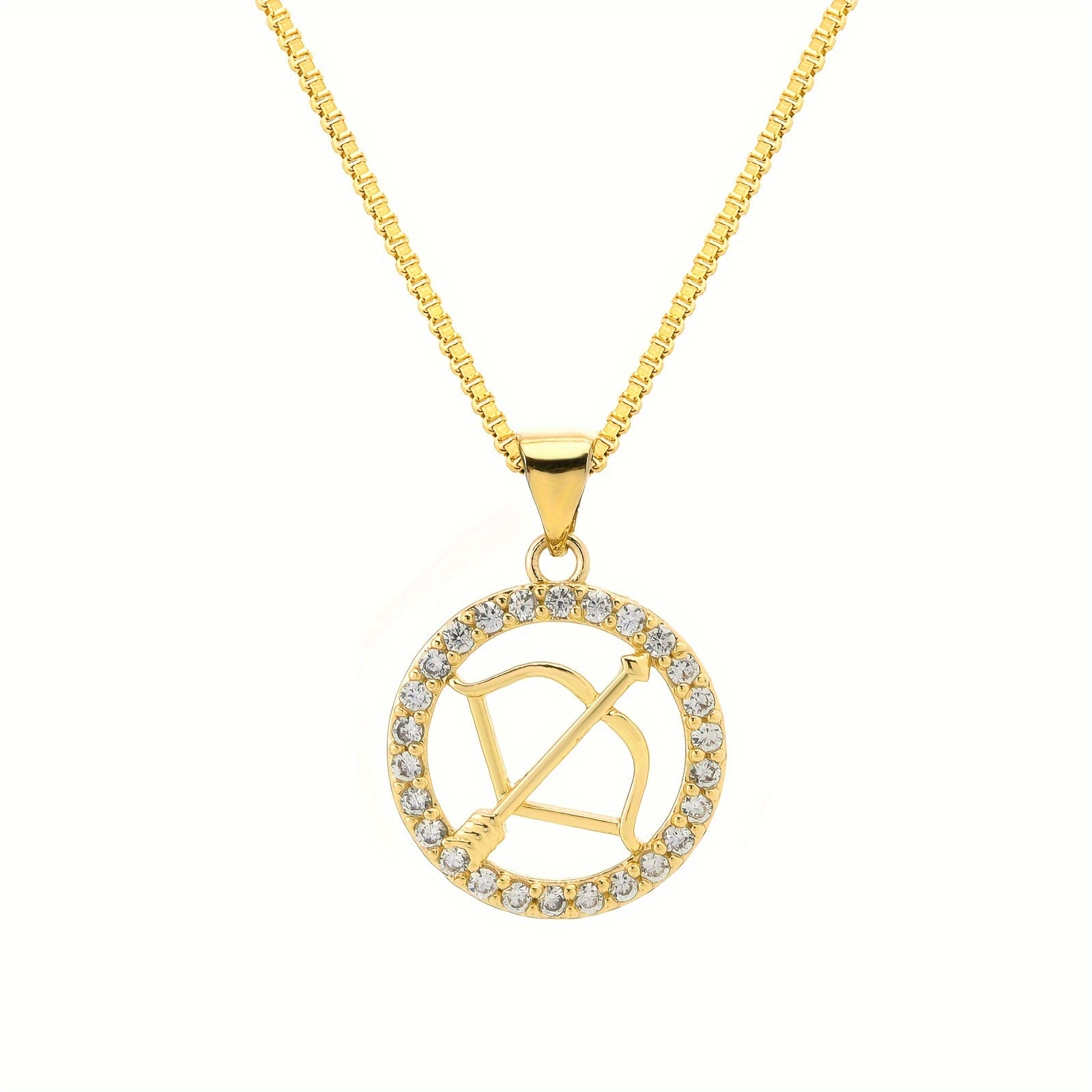 12 Constellations Pendant Necklace Gold Plated Zodiac Jewelry for Men Gift