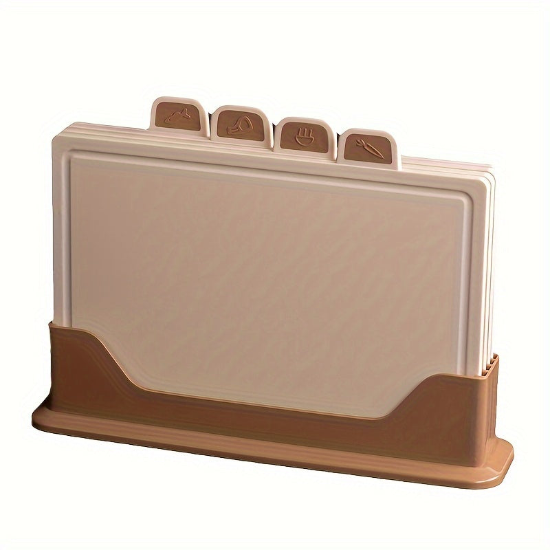Set of Four Plastic Cutting Boards in Assorted Colors Kitchen Food Prep