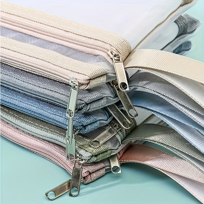 10 ta paket tarmoq zipli sumkalar kitoblar va saqlash uchun nafas oladigan naylon ko'rinishli ko'p rangli