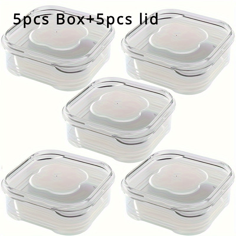 Set of 5 Food Storage Containers with Lids Leakproof Reusable Plastic for Kitchen Organizing