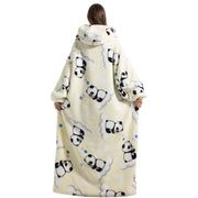 Sudadera con capucha de felpa para adultos con gran bolsillo, manta acolchada de borrego cálida