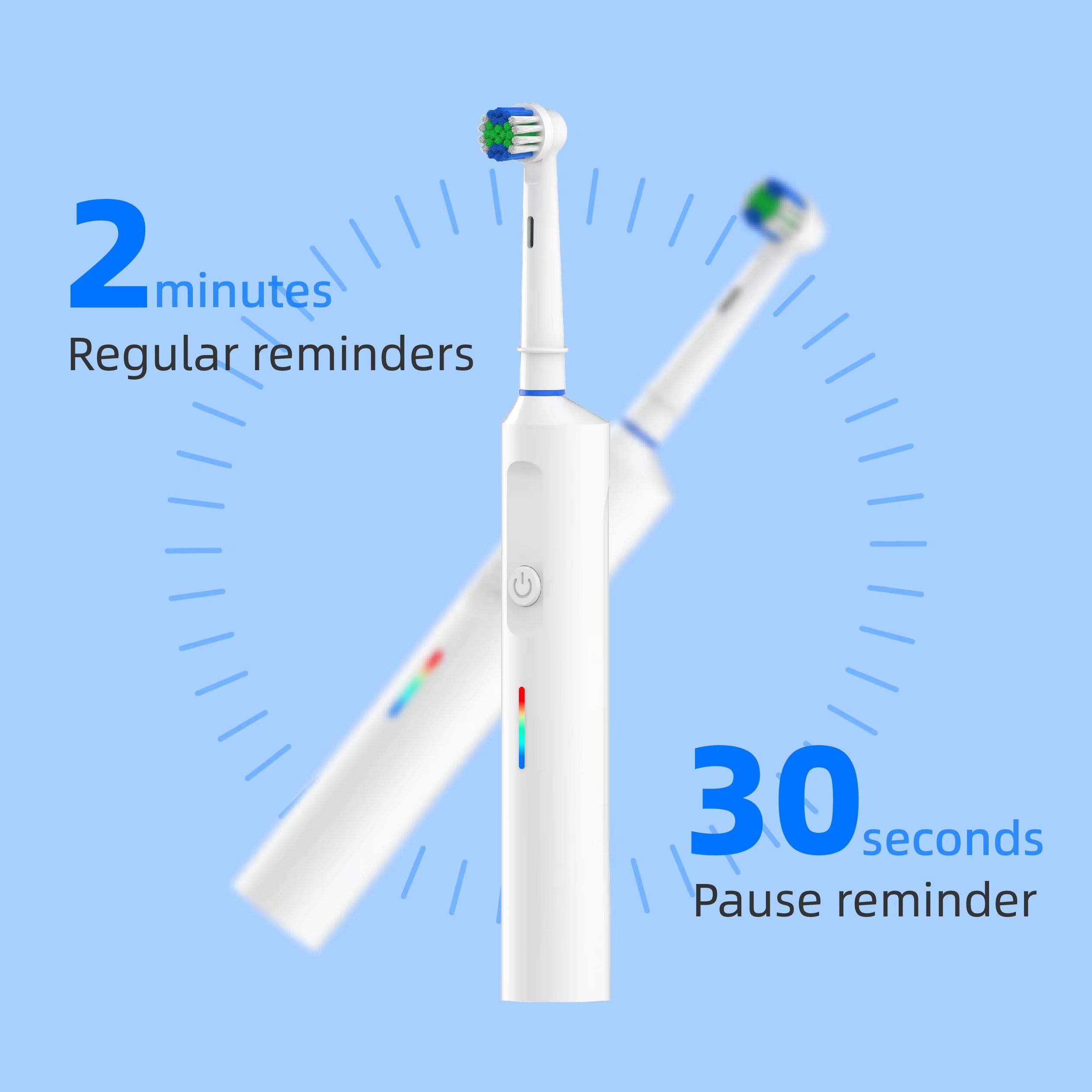 Electric Toothbrush for Adults with 3D Rotating Head 4 Soft Brush Heads Waterproof Rechargeable
