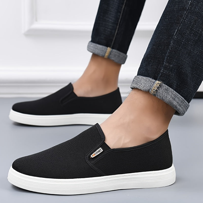 Мужские кроссовки из холста без шнурков, низкий топ, повседневная обувь для весны, лета и осени
