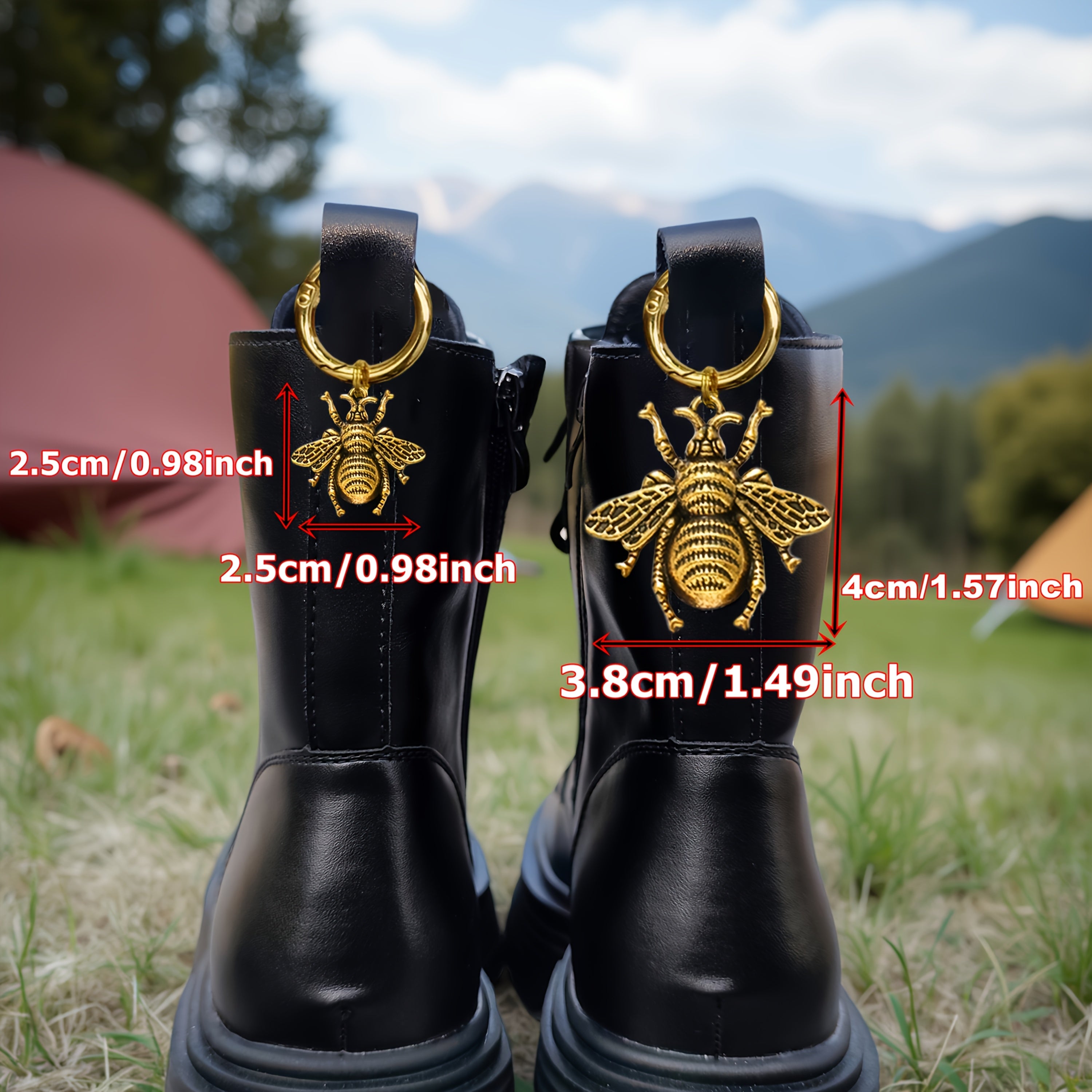 2Pcs Unisex Zinc Alloy Bee Shoe Charms Animal Texture Wing Decoration